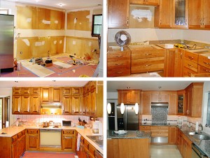 Before and After of kitchen designed by Patricia Scott