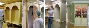 Finishing the double arch cabinet