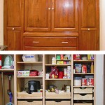 Cherry Pantry with full ext. drawers, vacuum storage & deep drawers for appliances made by Tom Scott