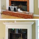 Black marble surrounds existing fireplace