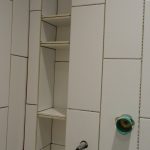 Dal Tile white 2 x 4 tile create shower niche storage