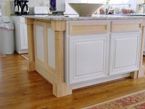 Builder island customized with columns and mouldings by Tom Scott