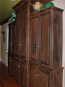 Hall cabinet built, stained & installed by Tom Scott